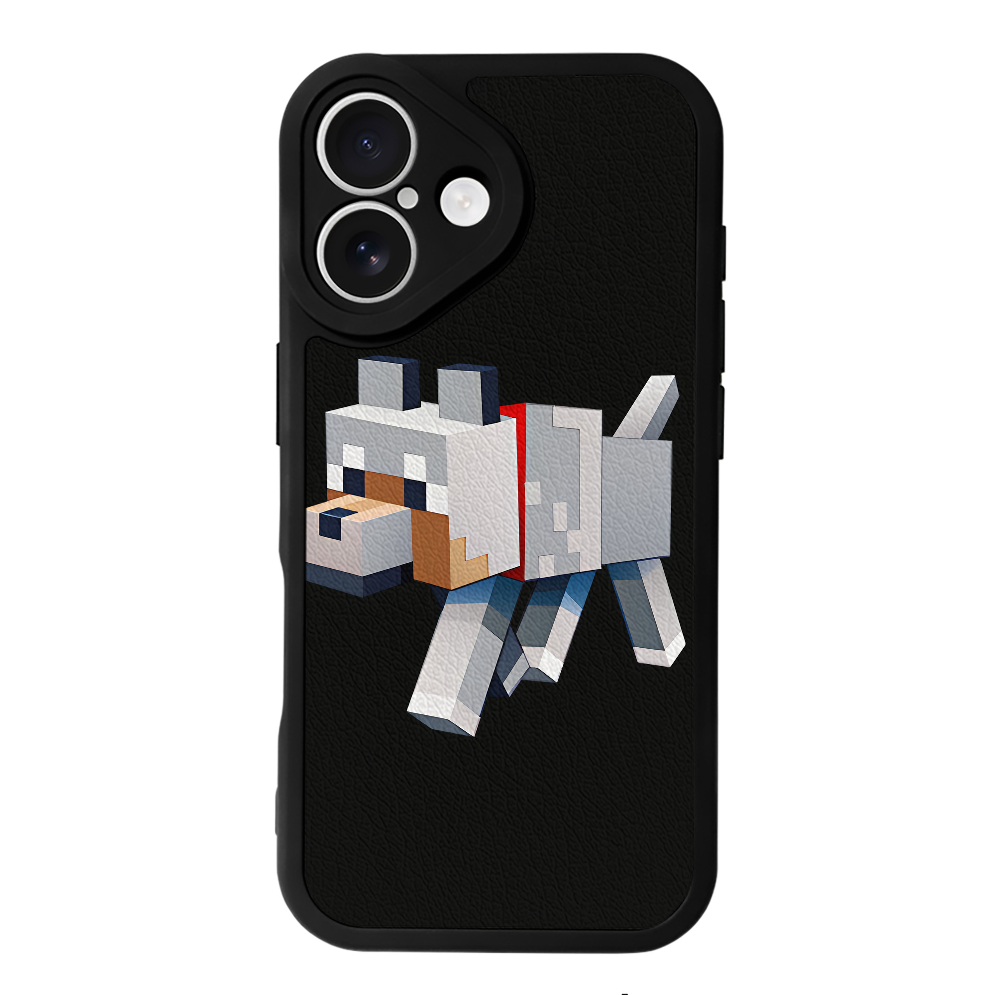 （画像用） マインクラフト ブロックの世界 Minecraft MC Block world 【iPhone 16シリーズ対応】シリコンスマホケース（レザー調） 材質：シリコン